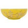 Vasque à poser blanc et jaune rond Φ41x14 cm céramique 