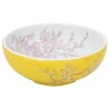 Vasque à poser blanc et jaune rond Φ41x14 cm céramique 