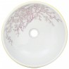 Vasque à poser blanc et jaune rond Φ41x14 cm céramique 