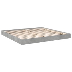 Cadre de lit sans matelas gris béton 180x200 cm 
