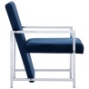 Fauteuil avec pieds chromés Bleu Velours 