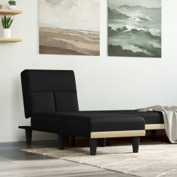 Chaise longue noir tissu 