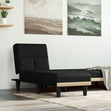 Chaise longue noir tissu 