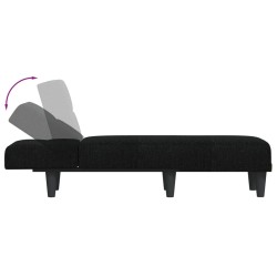 Chaise longue noir tissu 