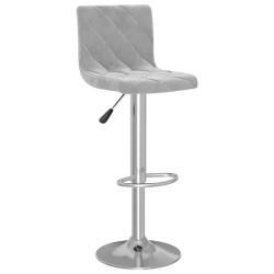 Tabourets de bar lot de 2 gris clair velours 