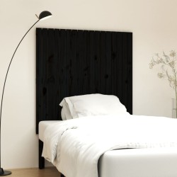 Tête de lit murale Noir 108x3x110 cm Bois massif de pin 
