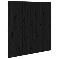 Tête de lit murale Noir 108x3x110 cm Bois massif de pin 