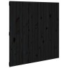 Tête de lit murale Noir 108x3x110 cm Bois massif de pin 