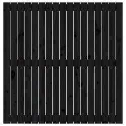 Tête de lit murale Noir 108x3x110 cm Bois massif de pin 