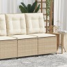 Canapé inclinable de jardin avec coussins beige résine tressée 