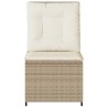 Canapé inclinable de jardin avec coussins beige résine tressée 