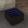 Table d'appoint avec LED noir 40x40x30 cm bois d'ingénierie 