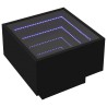 Table d'appoint avec LED noir 40x40x30 cm bois d'ingénierie 