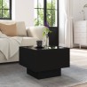 Table d'appoint avec LED noir 40x40x30 cm bois d'ingénierie 