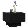 Table d'appoint avec LED noir 40x40x30 cm bois d'ingénierie 