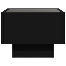 Table d'appoint avec LED noir 40x40x30 cm bois d'ingénierie 