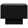 Table d'appoint avec LED noir 40x40x30 cm bois d'ingénierie 