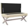 Tabouret de rangement 110x45x49 cm lin 