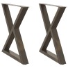 Pieds de table à manger 2 pièces Acier naturel 80 x (72-73,3) cm Acier 