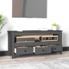 Meuble TV Gris 114x35x52 cm Bois de pin massif 