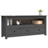 Meuble TV Gris 114x35x52 cm Bois de pin massif 