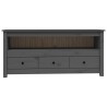 Meuble TV Gris 114x35x52 cm Bois de pin massif 