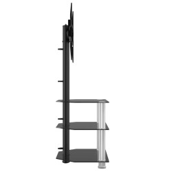 Meuble TV d'angle 3 niveaux pour 32-70 pouces noir et argenté 