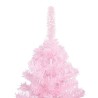 Arbre de Noël artificiel pré-éclairé et boules rose 210 cm PVC 