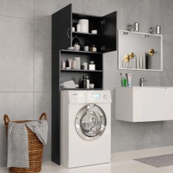 Meuble de machine à laver Noir 64x25,5x190 cm Bois d'ingénierie 