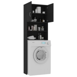 Meuble de machine à laver Noir 64x25,5x190 cm Bois d'ingénierie 