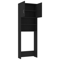 Meuble de machine à laver Noir 64x25,5x190 cm Bois d'ingénierie 