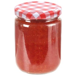 Pots à confiture Couvercle blanc et rouge 96 pcs Verre 230 ml 