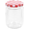 Pots à confiture Couvercle blanc et rouge 96 pcs Verre 230 ml 