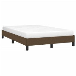 Cadre de lit sans matelas marron foncé 120x190 cm tissu 