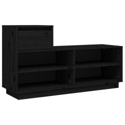 Armoire à chaussures Noir 110x34x61 cm Bois de pin massif 