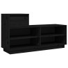 Armoire à chaussures Noir 110x34x61 cm Bois de pin massif 