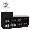Armoire à chaussures Noir 110x34x61 cm Bois de pin massif 