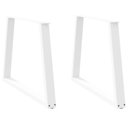 Pieds de table à manger en forme de V, 2 pièces, blanc, 100 x (72-73,3) cm, acier 