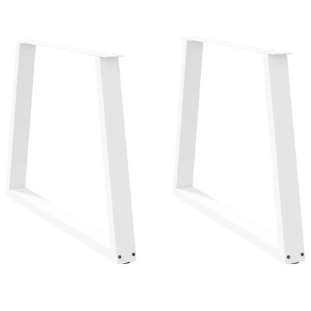 Pieds de table à manger en forme de V, 2 pièces, blanc, 100 x (72-73,3) cm, acier 