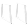 Pieds de table à manger en forme de V, 2 pièces, blanc, 100 x (72-73,3) cm, acier 