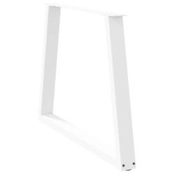 Pieds de table à manger en forme de V, 2 pièces, blanc, 100 x (72-73,3) cm, acier 