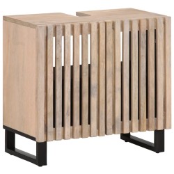 Armoire lavabo de bain 62x34x58 cm bois massif de manguier 