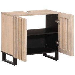 Armoire lavabo de bain 62x34x58 cm bois massif de manguier 