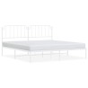 Cadre de lit métal sans matelas et tête de lit blanc 193x203 cm 