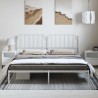 Cadre de lit métal sans matelas et tête de lit blanc 193x203 cm 