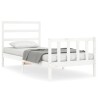 Cadre de lit sans matelas blanc bois de pin massif 