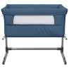 Lit pour bébé avec matelas Bleu marine Tissu de lin 