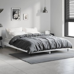 Cadre de lit sans matelas blanc 140x190 cm bois d'ingénierie 