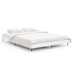 Cadre de lit sans matelas blanc 140x190 cm bois d'ingénierie 