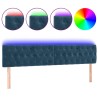 Tête de lit à LED Bleu foncé 180x7x78/88 cm Velours 